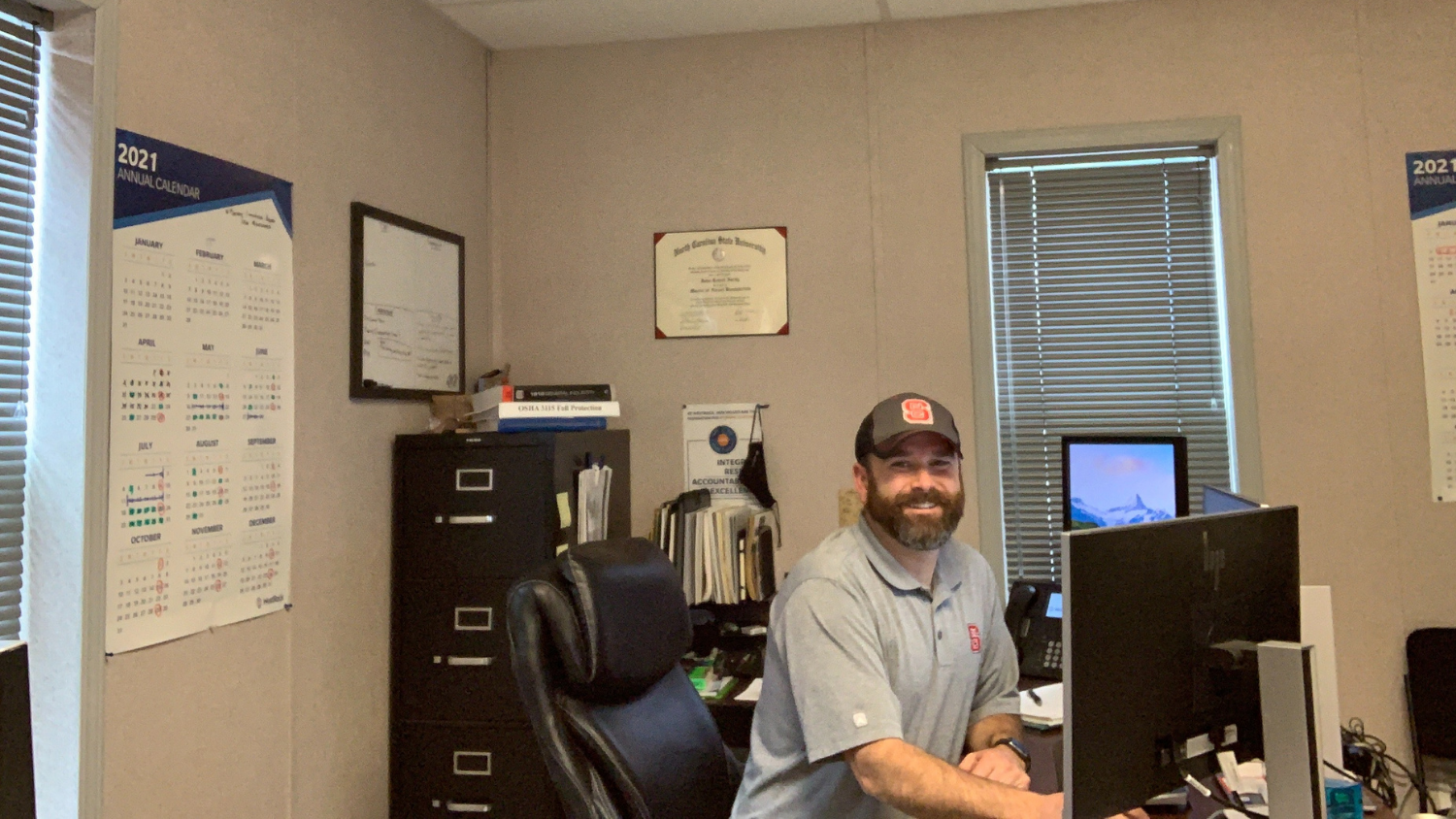 John Fertig at his desk.