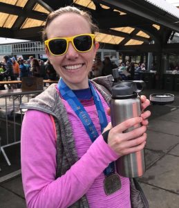 Natalie Ziemba after completing her first marathon in 2019. 