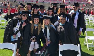 Sherika and her cohort pose for a group photo at Carter-Finely Stadium.