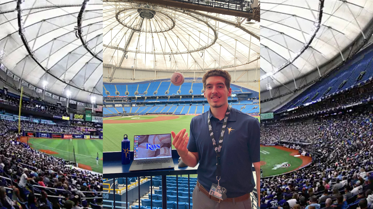 Rocco Matarazzo at the Tropicana Field during his internship in 2022. Hurricane Helene damaged the stadium earlier this year and the 2025 season will be played outdoors at the George Steinbrenner Field in Tampa Bay.